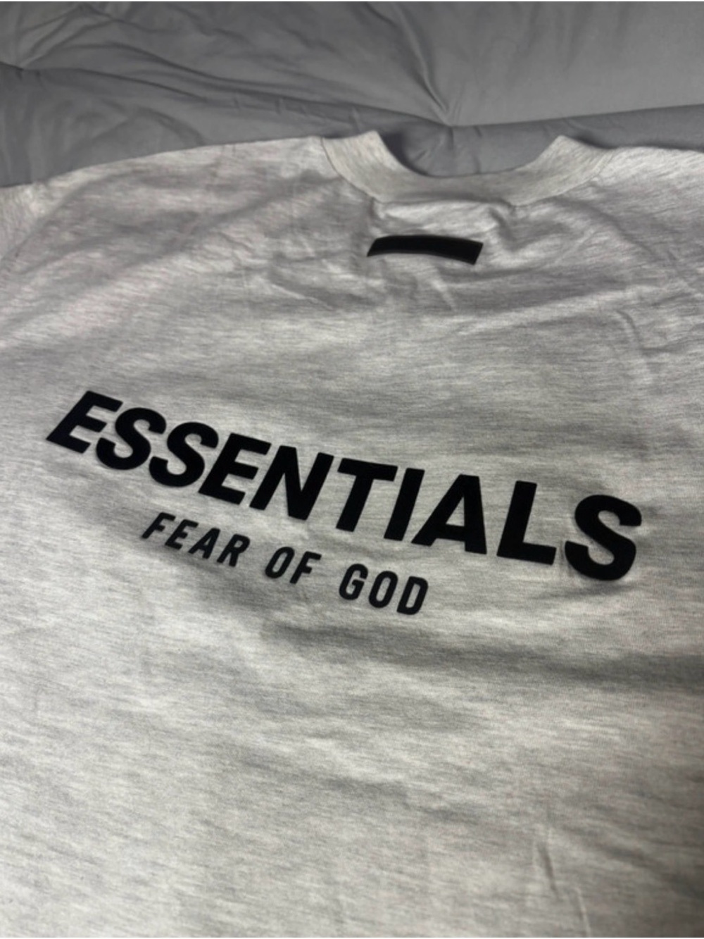 Fear of God Essentials Men’s Crewneck T-Shirt in Light Gray